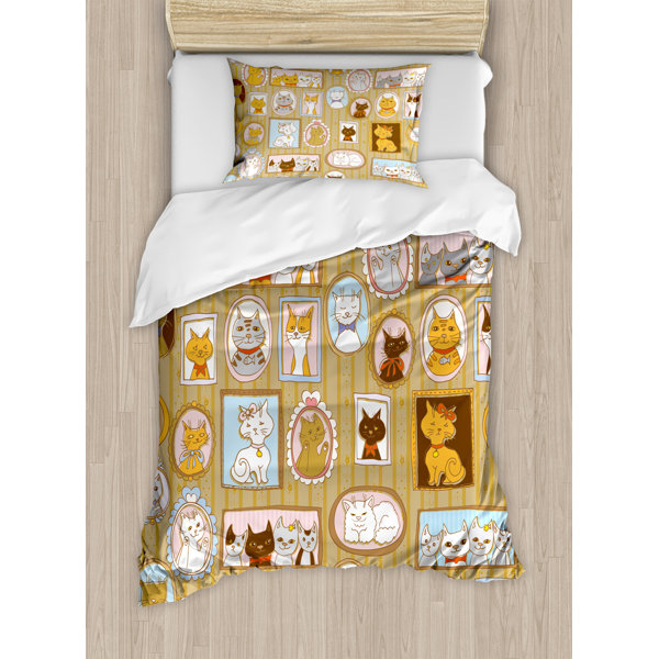 East Urban Home Cat Family Tree of A Kitty with Portraits Domestic Feline Characters Gallery 